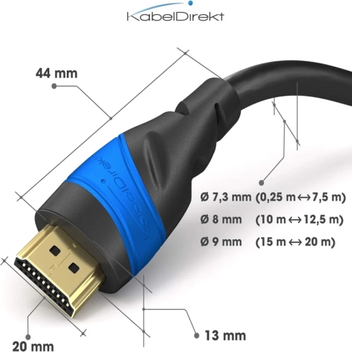 High-Speed HDMI Cable 8K/4K – 0.8ft with A.I.S Shielding – Supports PS5, Xbox, Switch – Designed in Germany
