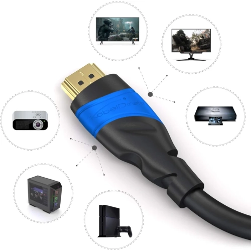 High-Speed HDMI Cable 8K/4K – 0.8ft with A.I.S Shielding – Supports PS5, Xbox, Switch – Designed in Germany