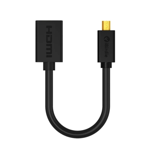 Micro HDMI to HDMI Female Cable 0.5 Feet - 4K60 HDR Support - Compatible with GoPro Hero & Raspberry Pi 4