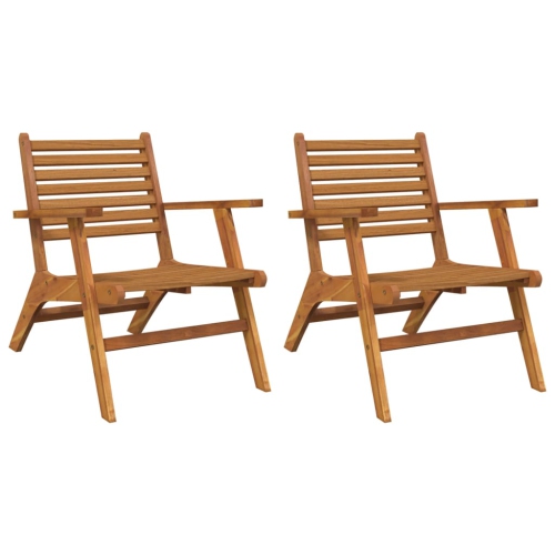 VIDAXL  Garden Chairs 2 PCs Solid Acacia Wood