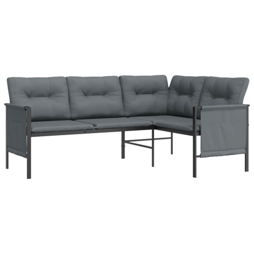 vidaXL Garden Corner Sofa Anthracite Steel and Textilene