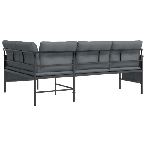 vidaXL Garden Corner Sofa Anthracite Steel and Textilene