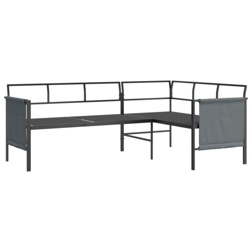 vidaXL Garden Corner Sofa Anthracite Steel and Textilene