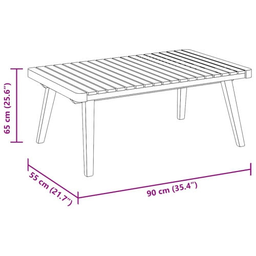 vidaXL Garden Coffee Table 90x55x35 cm Solid Acacia Wood