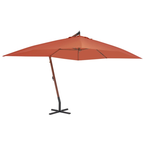 VIDAXL  Cantilever Garden Parasol With Wooden Pole 400X300 Cm Terracotta