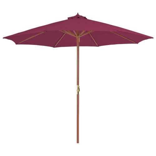 VIDAXL  Garden Parasol With Wooden Pole 300 Cm Bordeaux Red