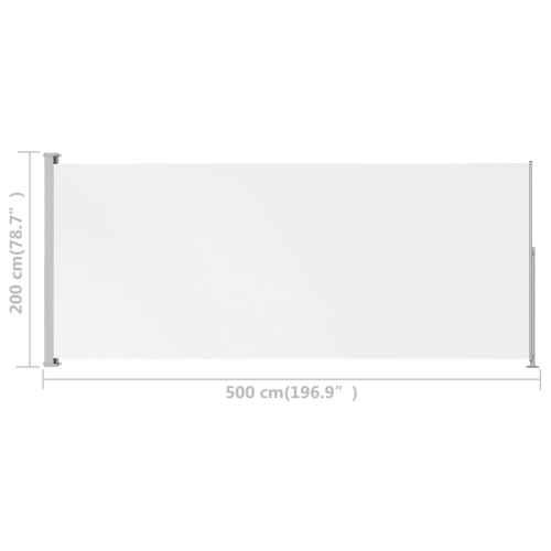 vidaXL Patio Retractable Side Awning 78.7"x196.9" Cream