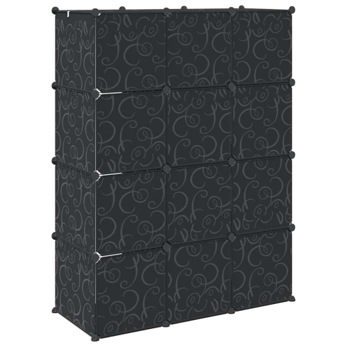 vidaXL Modular Cabinet 9 Compartments 109x36.5x143 cm Black and White