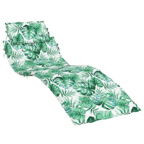 vidaXL Sun Lounger Cushion Leaf Pattern Oxford Fabric