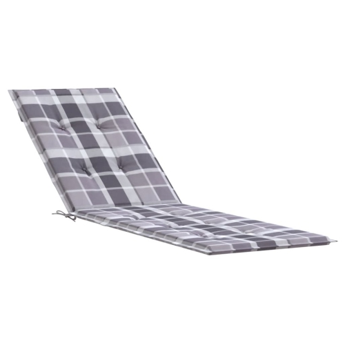 vidaXL Deck Chair Cushion Grey Check Patternx50x4 cm