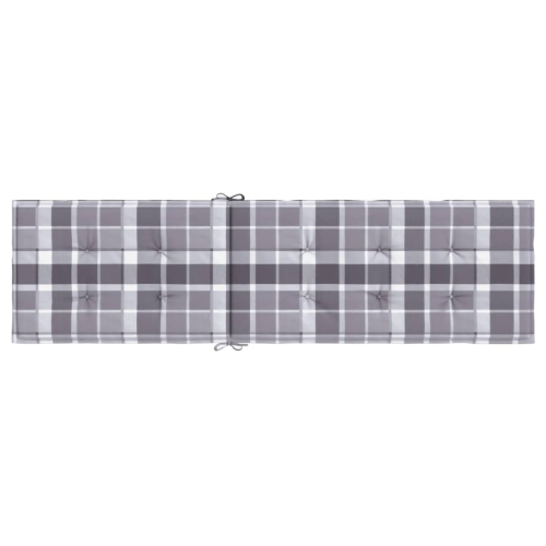 vidaXL Deck Chair Cushion Grey Check Patternx50x4 cm