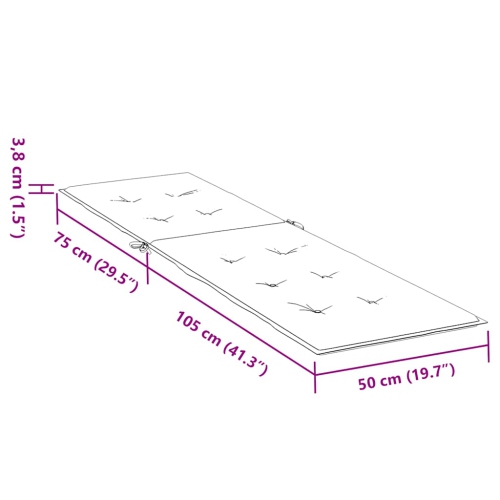vidaXL Deck Chair Cushion Grey Check Patternx50x4 cm