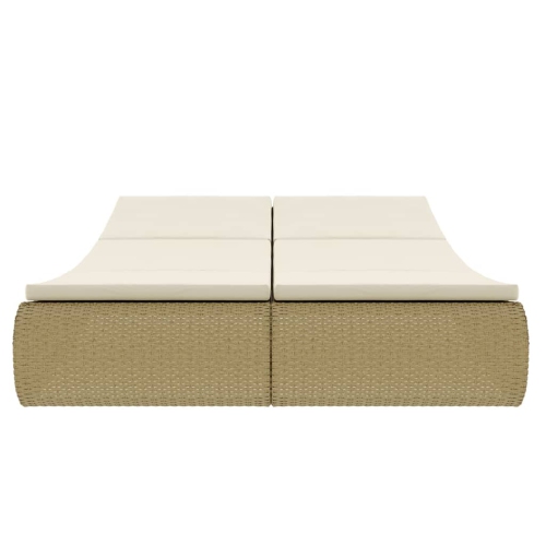 vidaXL Outdoor Lounge Bed Poly Rattan Beige