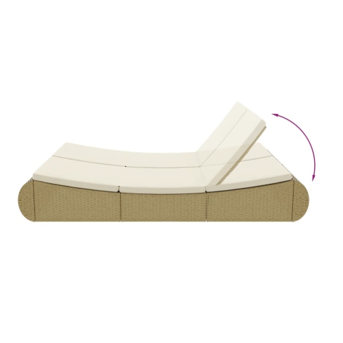 vidaXL Outdoor Lounge Bed Poly Rattan Beige
