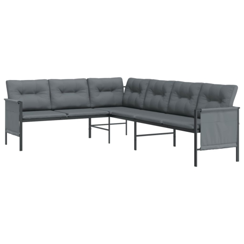 vidaXL Garden Corner Sofa Anthracite Steel and Textilene