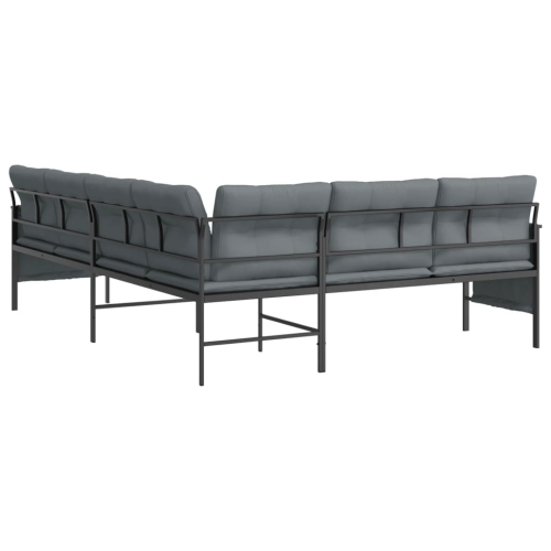 vidaXL Garden Corner Sofa Anthracite Steel and Textilene