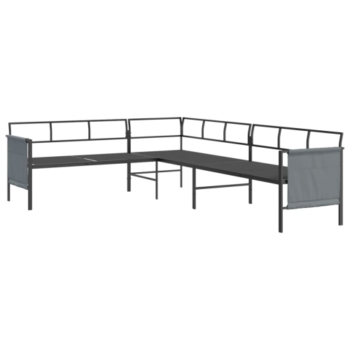 vidaXL Garden Corner Sofa Anthracite Steel and Textilene