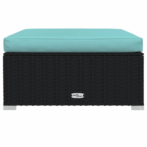 vidaXL 4 Piece Garden Lounge Set with Cushions Black Poly Rattan