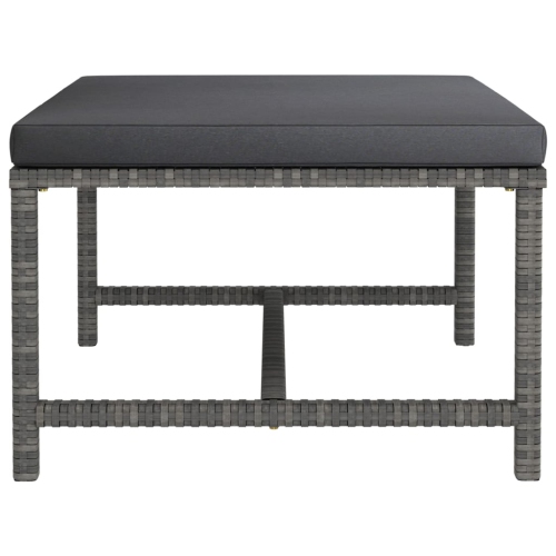 vidaXL 9 Piece Garden Lounge Set with Cushions Poly Rattan Grey