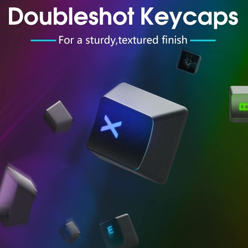 Wired 65% RGB Backlit Ultra-Compact 60% Layout 68 Keys Gaming Keyboard, Hot Swappable Keyboard with Stand-Alone Arrow/Control Keys, Blue Switch, Black