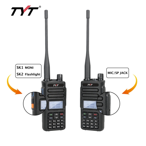 MD-750 Handheld VHF/UHF Dual Band DMR Two Way Radio, Digital/Analog Walkie Talkie