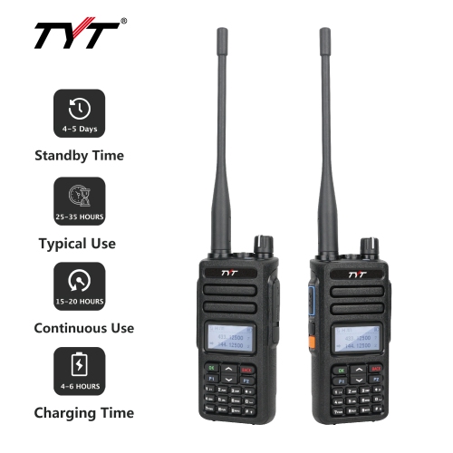MD-750 Handheld VHF/UHF Dual Band DMR Two Way Radio, Digital/Analog Walkie Talkie