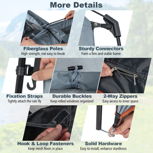 Costway 2 Room Shower Tent Oversize Privacy Shelter Portable Dressing Toilet Outdoor