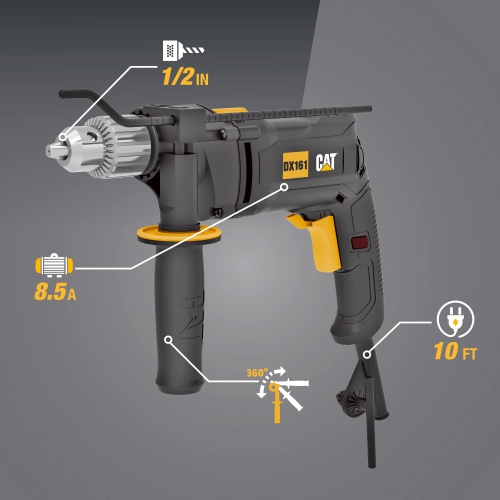 New Cat® DX161U 8.5-AMP 1/2 Inch Corded Hammer Drill