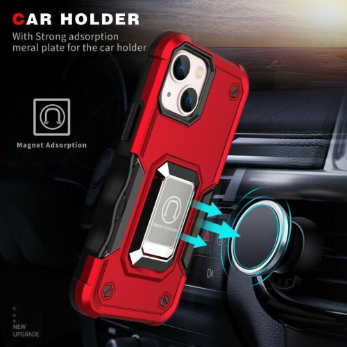 SuperShield Defender Fitted Hard Shell Ring Holder Stand Case for iPhone 14 Plus - Blue