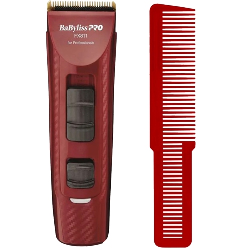 BABYLISS PRO  X2 Volare Ferrari Adjustable Clipper Fxf811 And Large Stylingcomb In Red