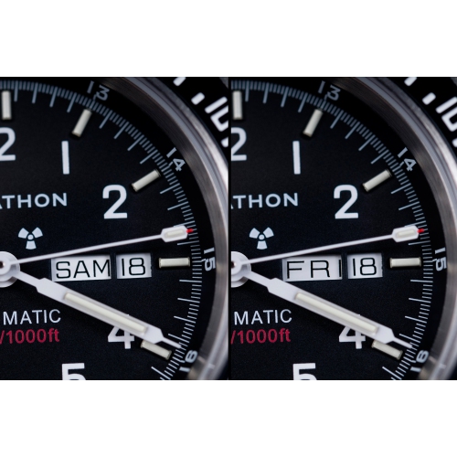 MARATHON-Jumbo Day/date automatique avec bracelet en acier inoxydable avec le fermoir 46 mm de l'USMC