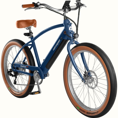 RETROSPEC  Chatham Rev Plus Electric Cruiser Bike - Matte In Navy