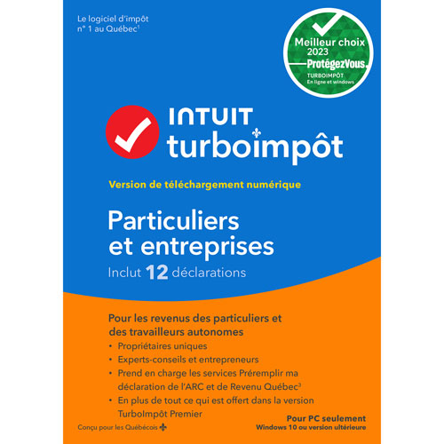 TurboImpôt Home & Business 2023 - 3 User - 12 Returns - French - Digital Download