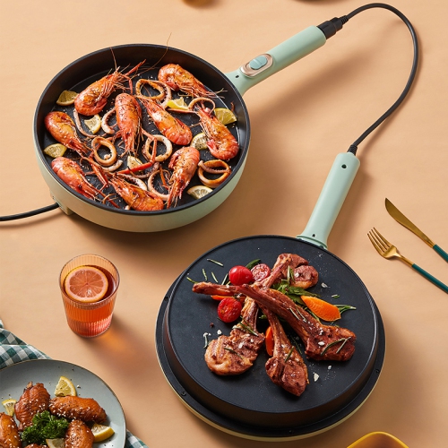 Bear Electric Double Sided Crepe/Pancake Grill Pan DBC-D15G2, Electric Griddle, Detachable Multifunctional Pan, 11.8" Glass Cover