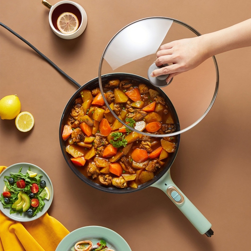 Bear Electric Double Sided Crepe/Pancake Grill Pan DBC-D15G2, Electric Griddle, Detachable Multifunctional Pan, 11.8" Glass Cover