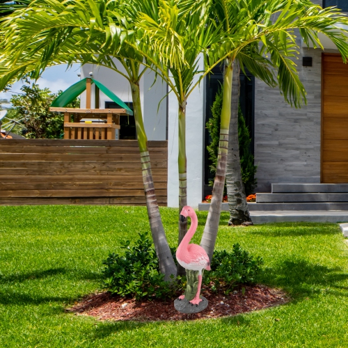 25" Standing Pink Flamingo Outdoor Garden Statue