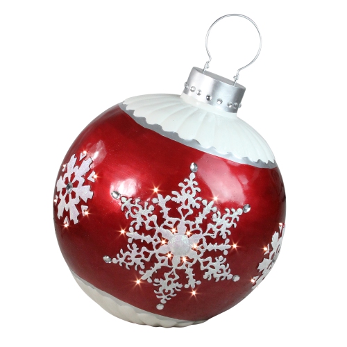 LED Lighted Ball Commercial Christmas Ornament Outdoor Decoration - Red - 26.5"