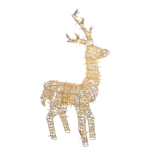LED Lighted Upright Standing Reindeer Outdoor Christmas Decoration - 48" - Warm White