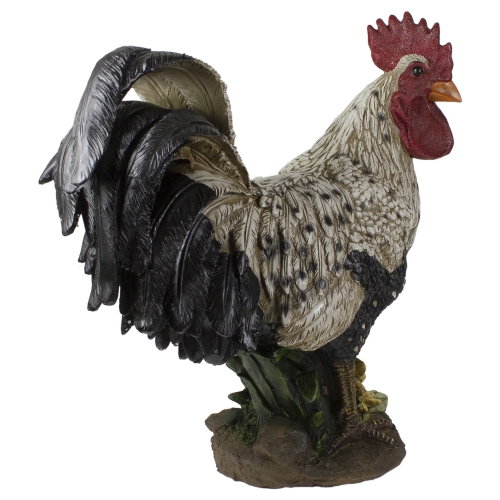 17" Standing Rooster Outdoor Garden Statue