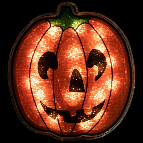 Lighted Jack O' Lantern Halloween Window Decoration - 13.5"