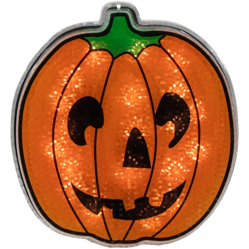 Lighted Jack O' Lantern Halloween Window Decoration - 13.5"