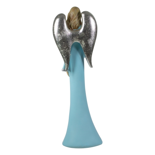 Angel Figurine Holding a Star - 6.5" - Blue