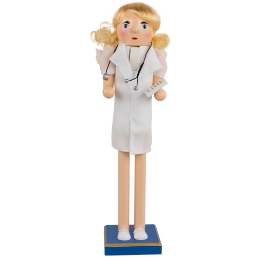 15" Nurse Christmas Nutcracker with Stethoscope
