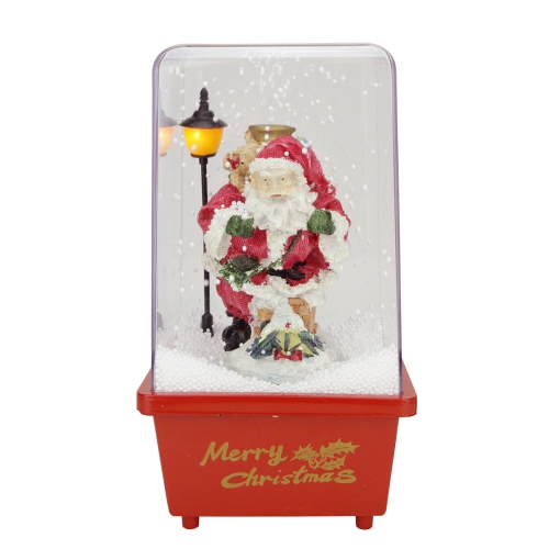 NORTHLIGHT  Musical Santa Claus Christmas Glittering Snow Dome - 11.5"