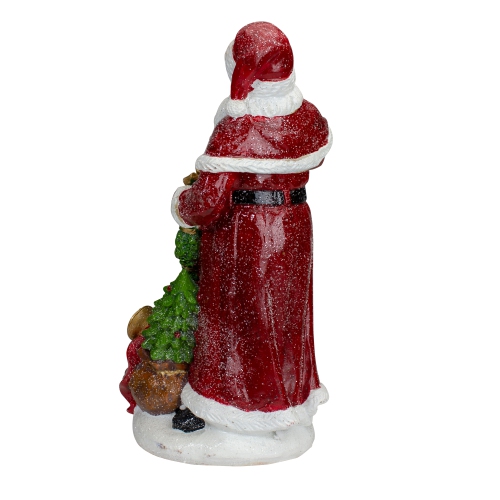 Santa Claus with Gift Sack and a Nice and Naughty List Christmas Figurine - 11.5"