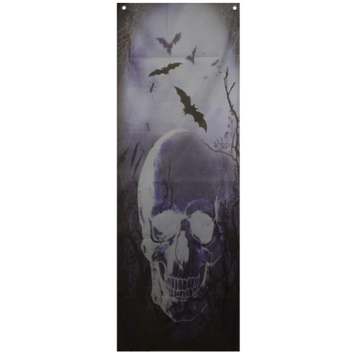 Spooky Graveyard with Skull and Bats Halloween Door Decoration - 70.75"