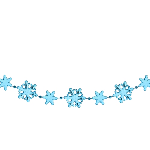 Shiny Snowflakes Christmas Garland - 8' x 1" - Blue - Unlit