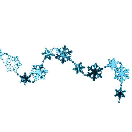 Shiny Snowflakes Christmas Garland - 8' x 1" - Blue - Unlit