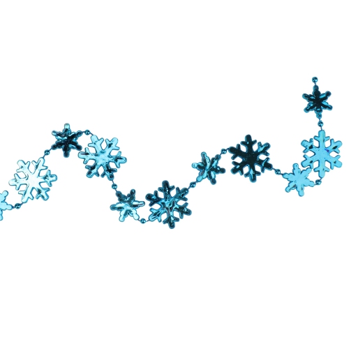 Shiny Snowflakes Christmas Garland - 8' x 1" - Blue - Unlit