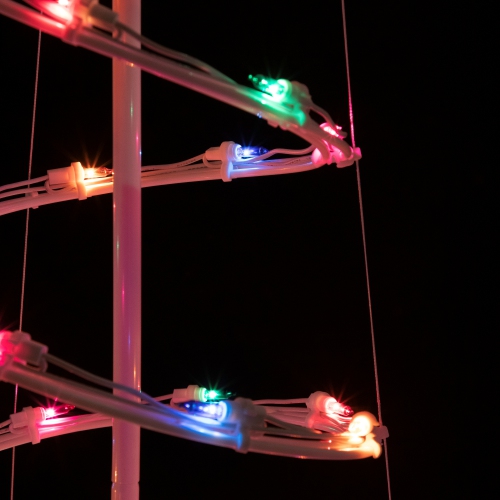 Pre-Lit Spiral Outdoor Christmas Tree Yard Decoration - 6' - Multi-Color Lights